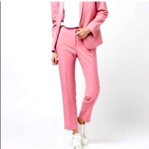 Topshop Pink Tapered Suit High Waisted Trousers